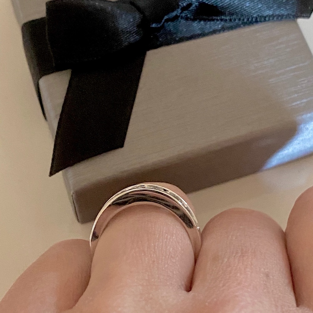 TRIPLE ROW PRINCESS CUT RING WHITE GOLD R050 - Picture 13 of 16